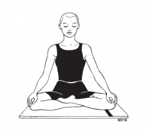 sketch of person meditating