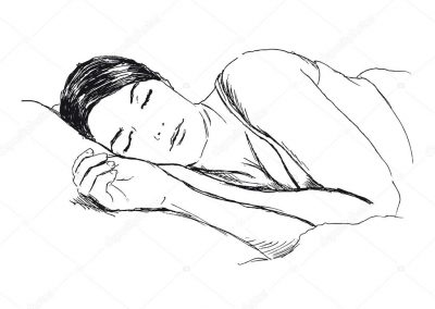 sketch of a sleeping woman
