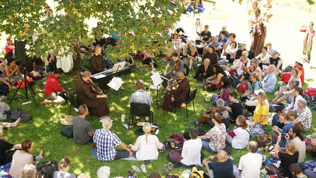 People gathering at 21 day retreat to listen to music