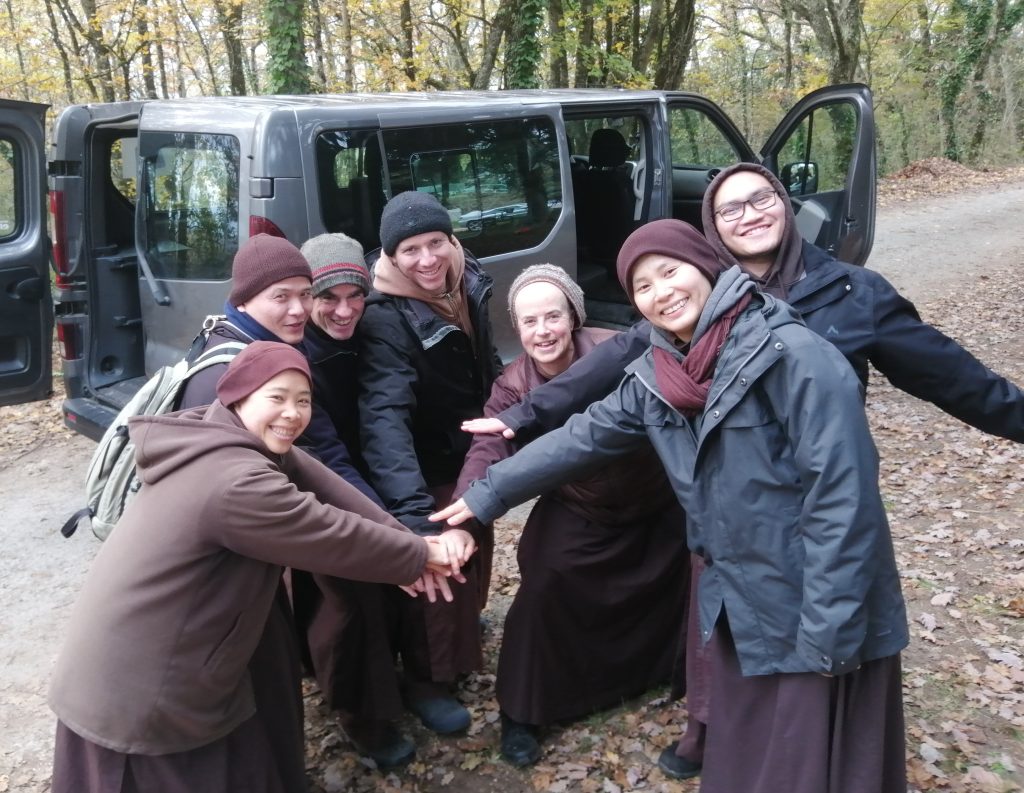 UK&Ireland Monastic Tour Team in front of the Van